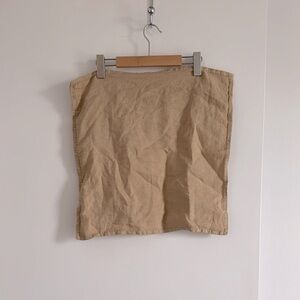 NWT Zara Linen Neutral Beige Square Pillow Slip Case